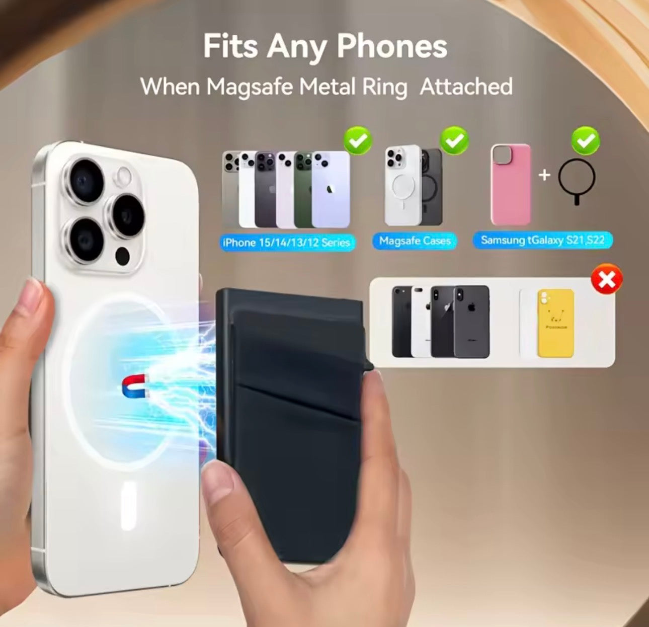 MagLock Pro – Aluminum Magnetic Card Wallet for iPhone