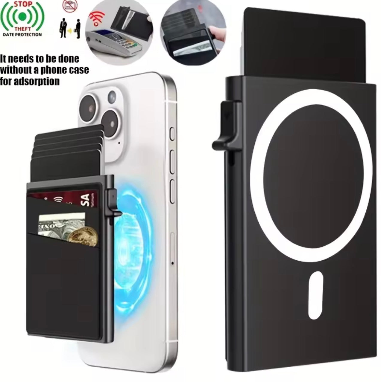 MagLock Pro – Aluminum Magnetic Card Wallet for iPhone
