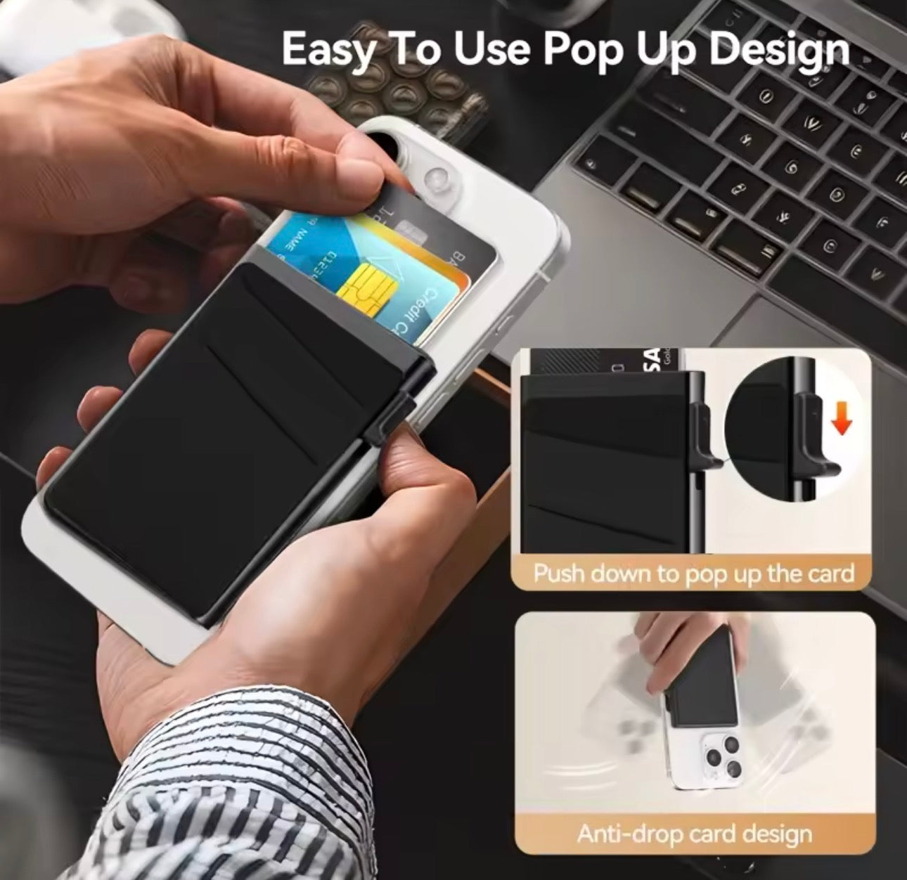 MagLock Pro – Aluminum Magnetic Card Wallet for iPhone